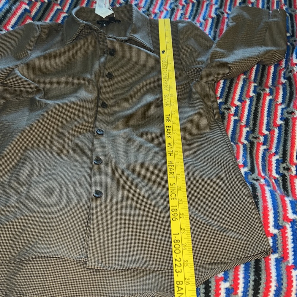 Peace of Cloth Med brown houndstooth jacket New With Tags - Picture 8 of 11